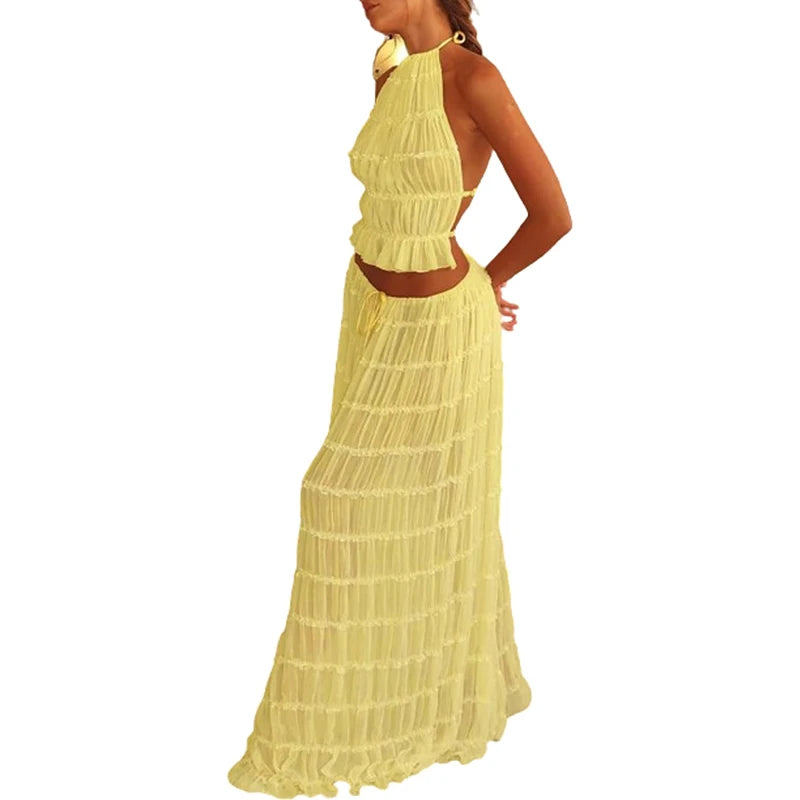 Penelope Backless Matching Boho 2 Piece Set