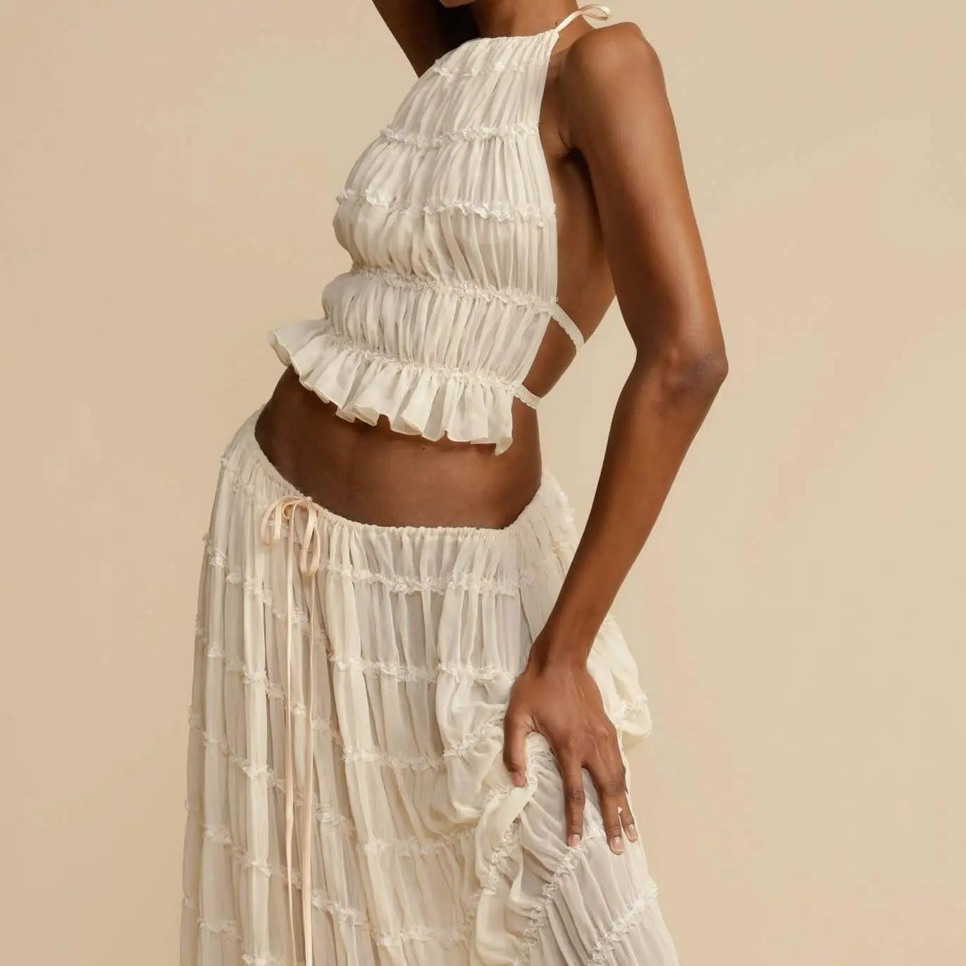 Penelope Backless Matching Boho 2 Piece Set