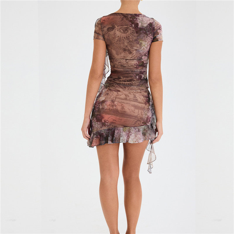 Maeve Ruffle 2 Piece Skirt Set Mesh