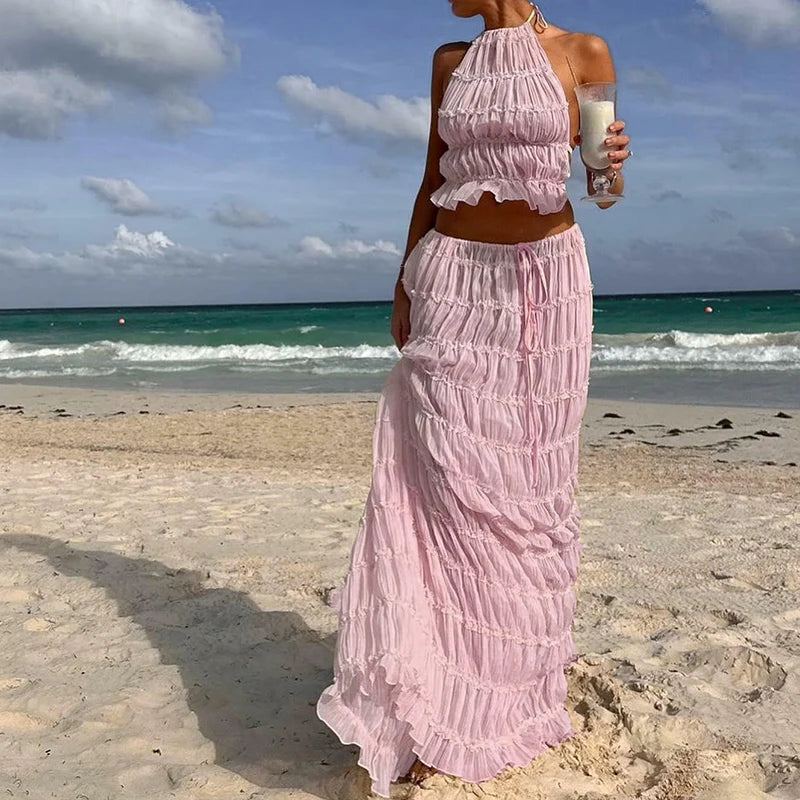 Penelope Backless Matching Boho 2 Piece Set