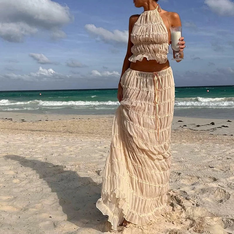 Penelope Backless Matching Boho 2 Piece Set